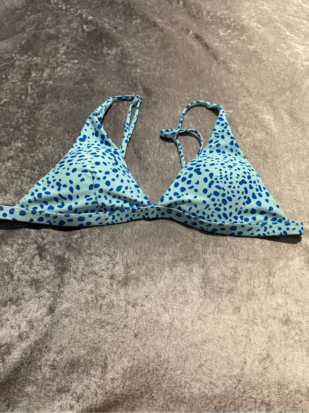 Light Blue Speckled Triangle Bikini Top - Women Swim